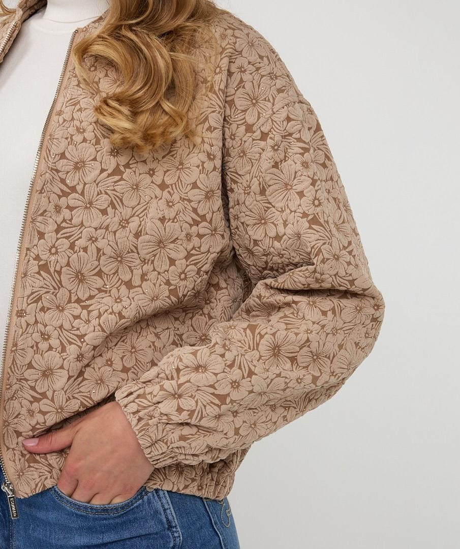 Esqualo Bomber Jacket Monica 3D Flower Bomber Jacket