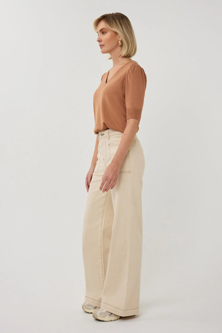 Broek Twill Pants - Teal Poppy