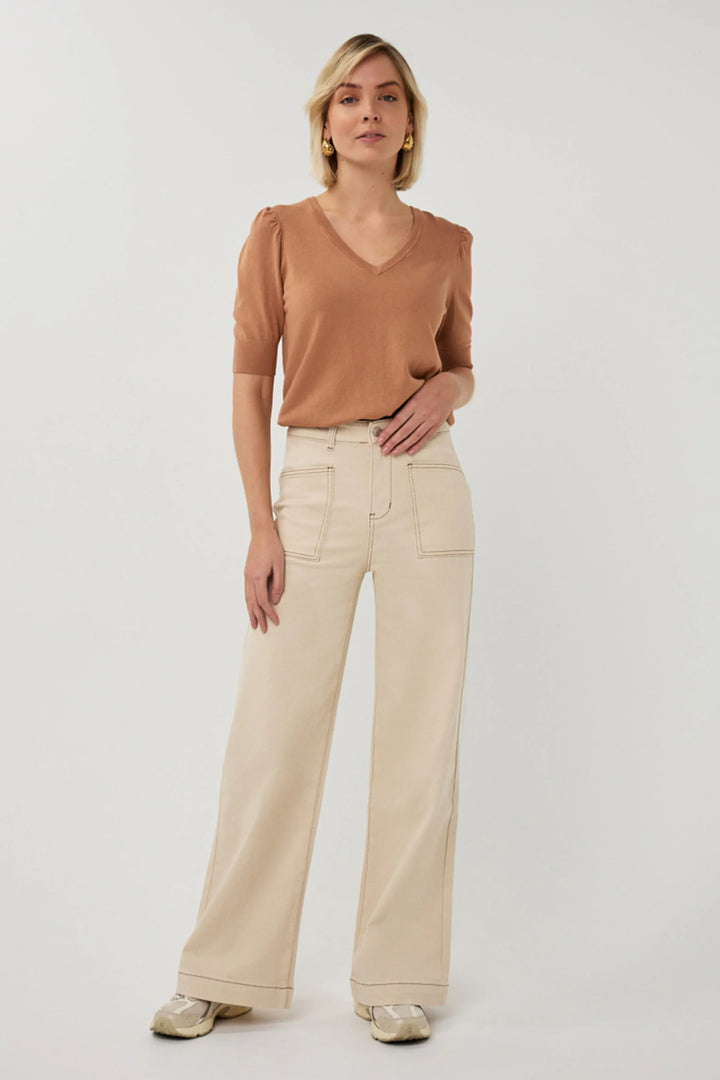 Broek Twill Pants - Teal Poppy