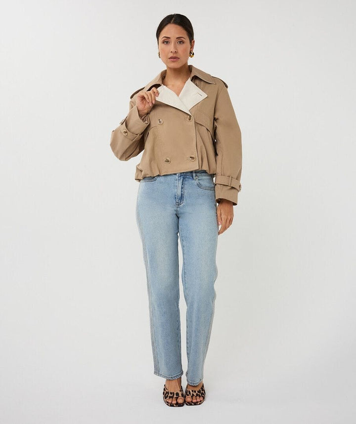 Esqualo Jacket Belle Short Trench Coat