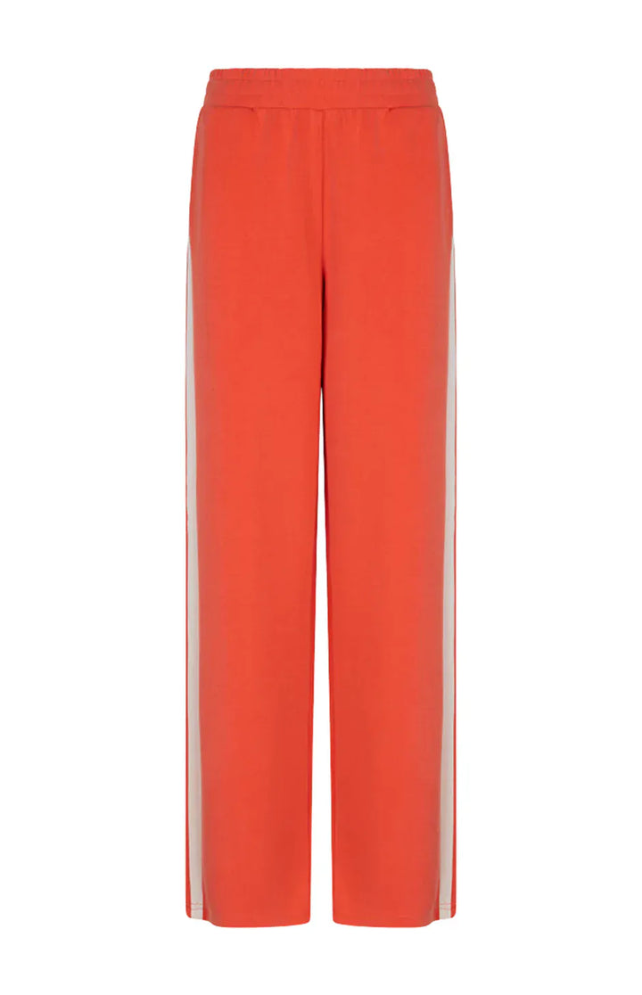 Broek Wide Stripe Modal Pants - Teal Poppy