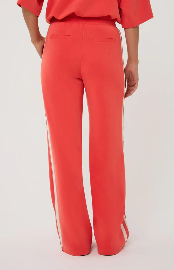 Broek Wide Stripe Modal Pants - Teal Poppy