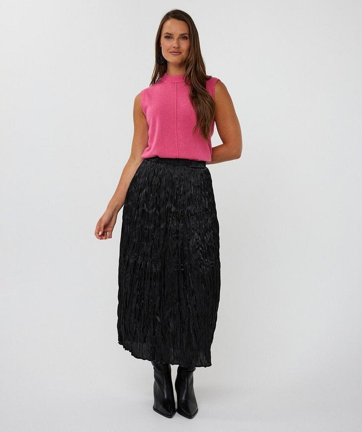 Esqualo Skirt Black / 4 Plisse Changeant Skirt