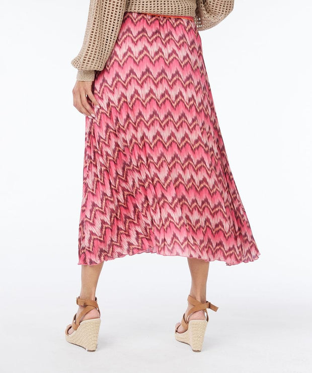 Esqualo Skirt Print / 2 Skirt Plisse Zigzag