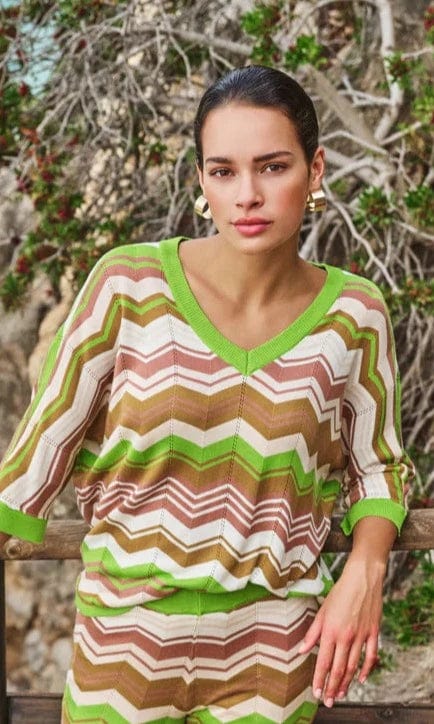 Esqualo Sweater Multi Color / XS Esqualo Zig Zag Sweater