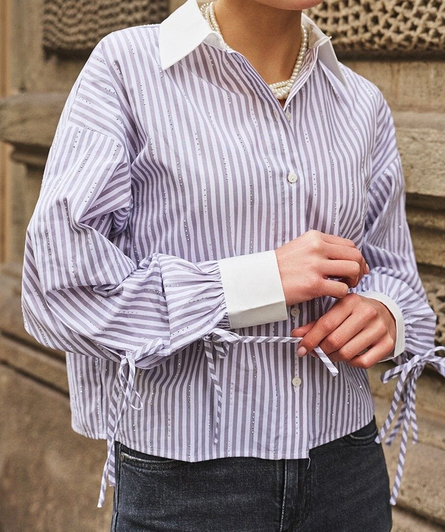 Esqualo Top Bella Stripes Rhinestone Top