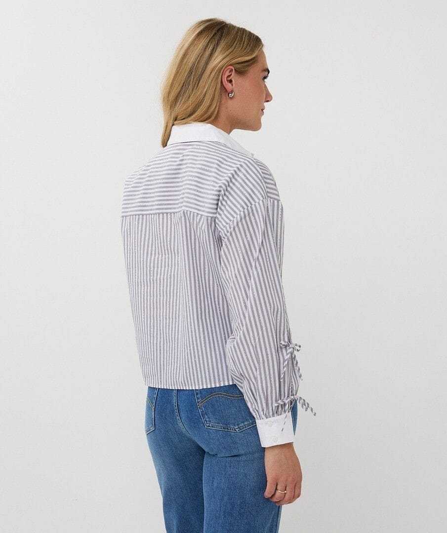 Esqualo Top Bella Stripes Rhinestone Top