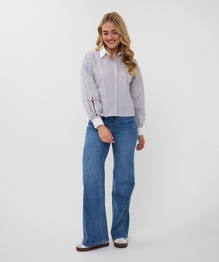 Esqualo Top Bella Stripes Rhinestone Top