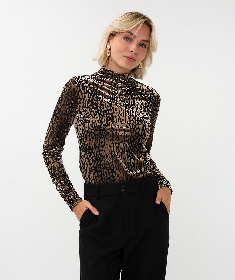 Esqualo Top Carly Mock Neck Top
