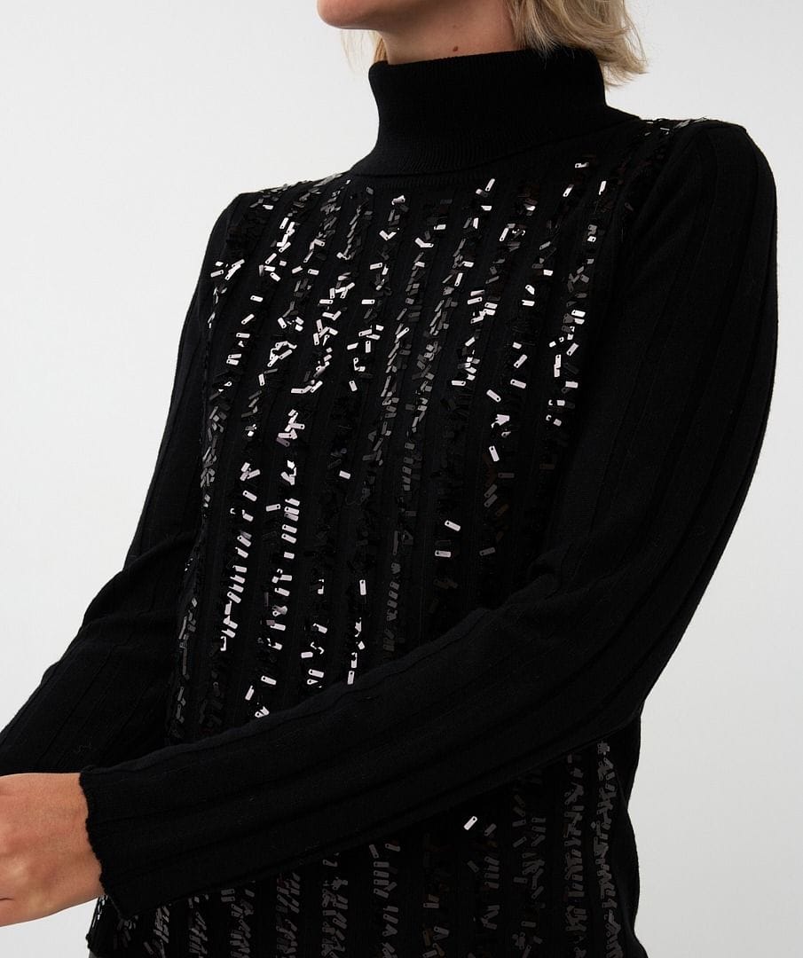 Esqualo Top Dini Sequin Strip Top