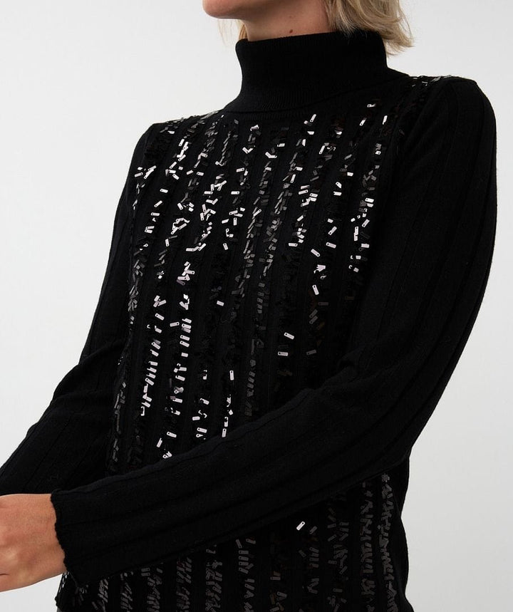 Esqualo Top Dini Sequin Strip Top