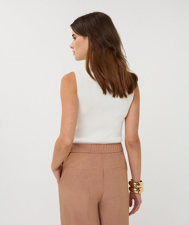 Esqualo Top Jenna Sleeveless Rib Sweater Top