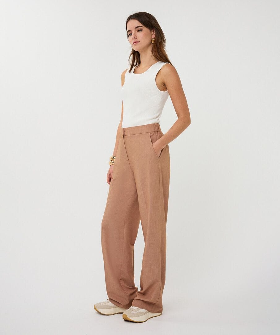 Esqualo Top Jenna Sleeveless Rib Sweater Top