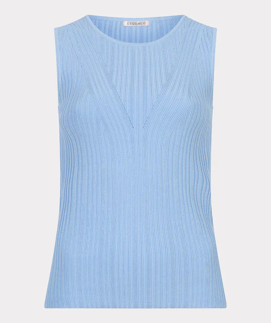 Esqualo Top Sleeveless V-Detail Sweater Top
