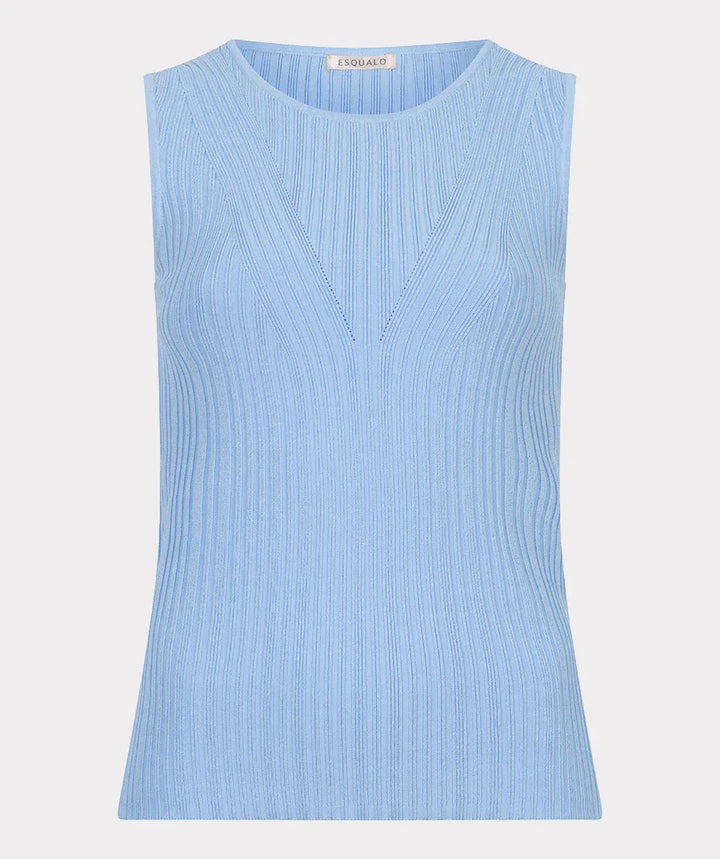 Esqualo Top Sleeveless V-Detail Sweater Top