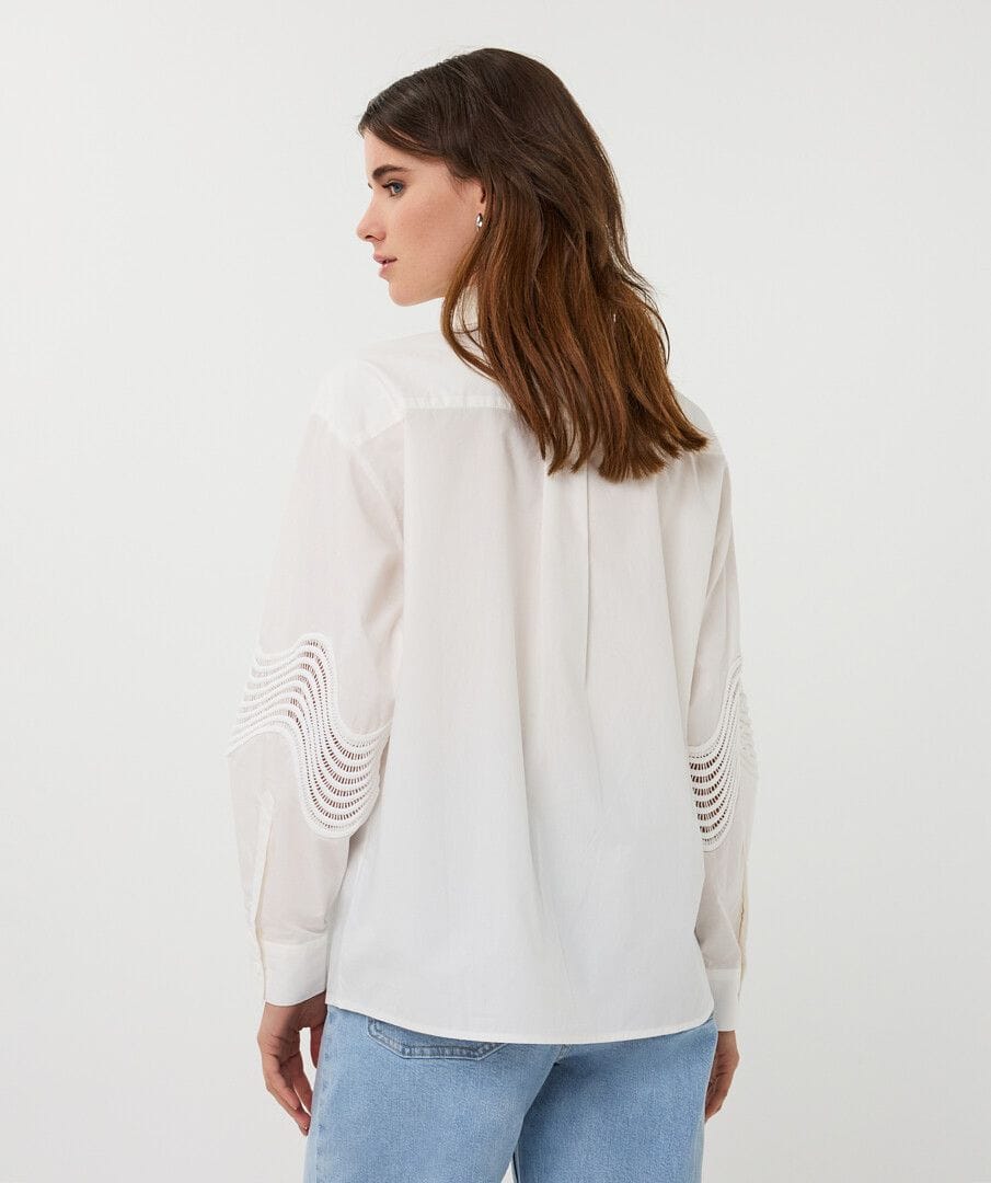 Esqualo Top Wavy Lace Poplin Top
