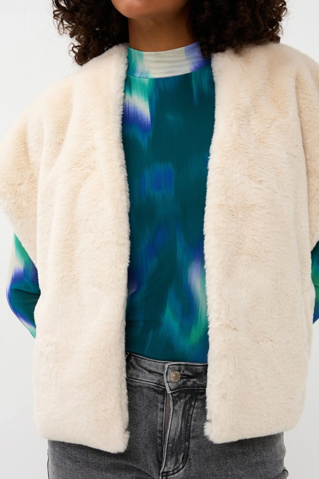 Esqualo Vest Gilet Oversized Faux Fur Vest