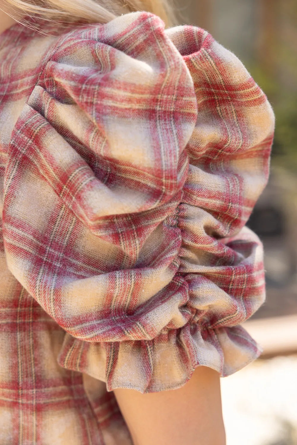 Rylee Plaid Puff Sleeve Top