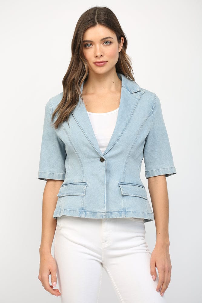 Fate Blazer Light Denim / S Paris Stretch Denim Blazer