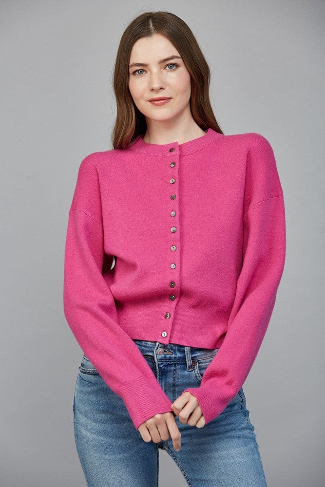 Fate Cardigan Magenta / S Jessica Button Cardi