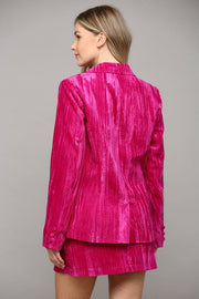 Fate Celeste Crinkle Velvet Blazer