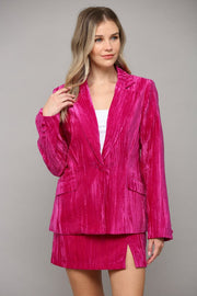 Fate Celeste Crinkle Velvet Blazer
