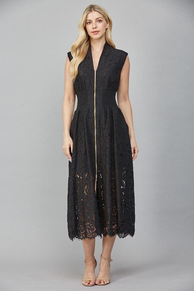 Fate Dress Black / S Ariah Front Zip Lace Dress