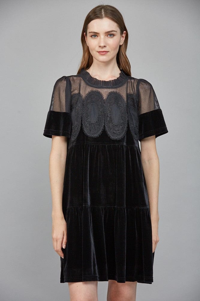 Fate Dress Black / S Victoria Lace Contrast Dress