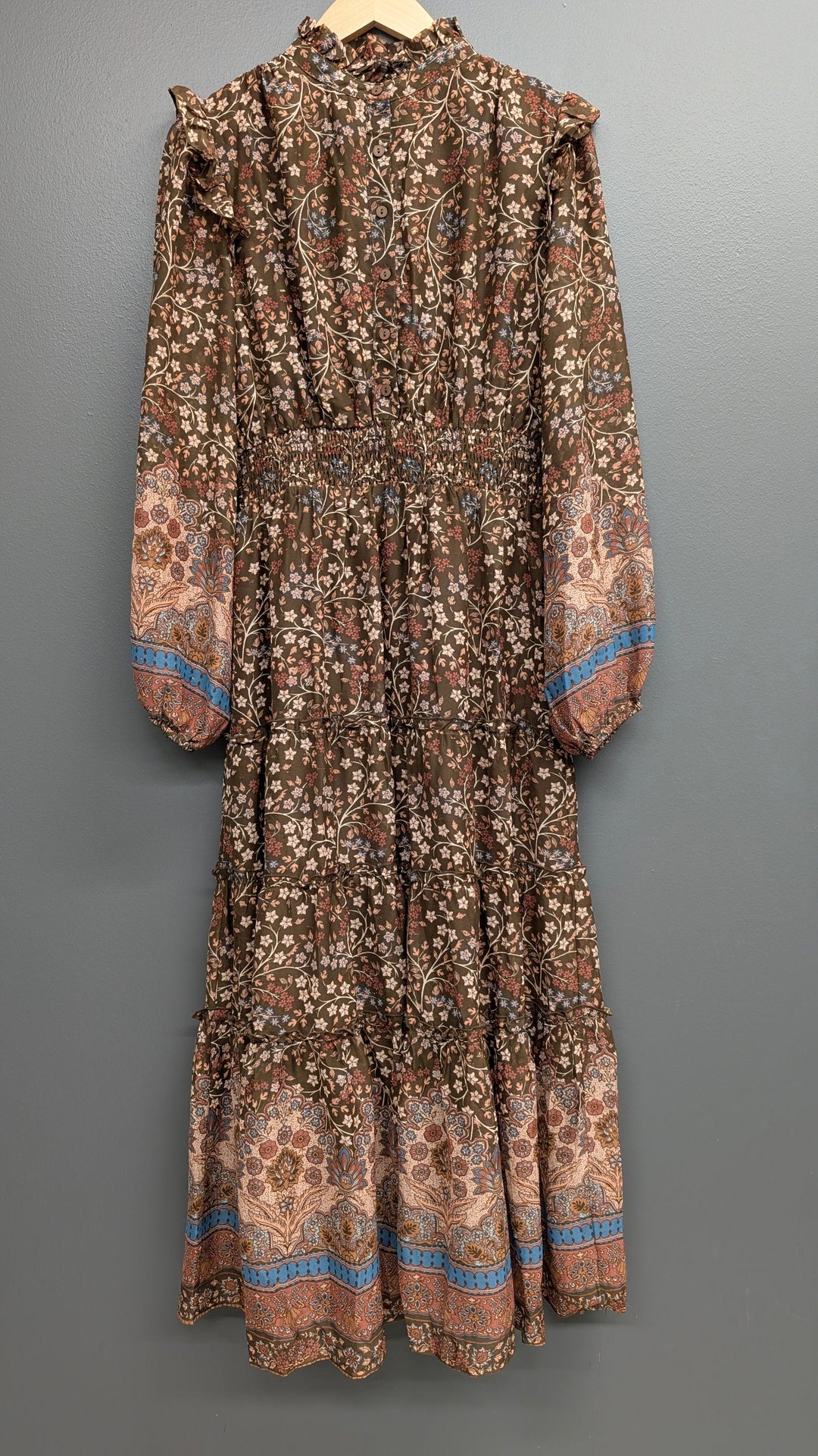 Fate Dress Brown Multi / S Millie Chiffon Tiered Dress