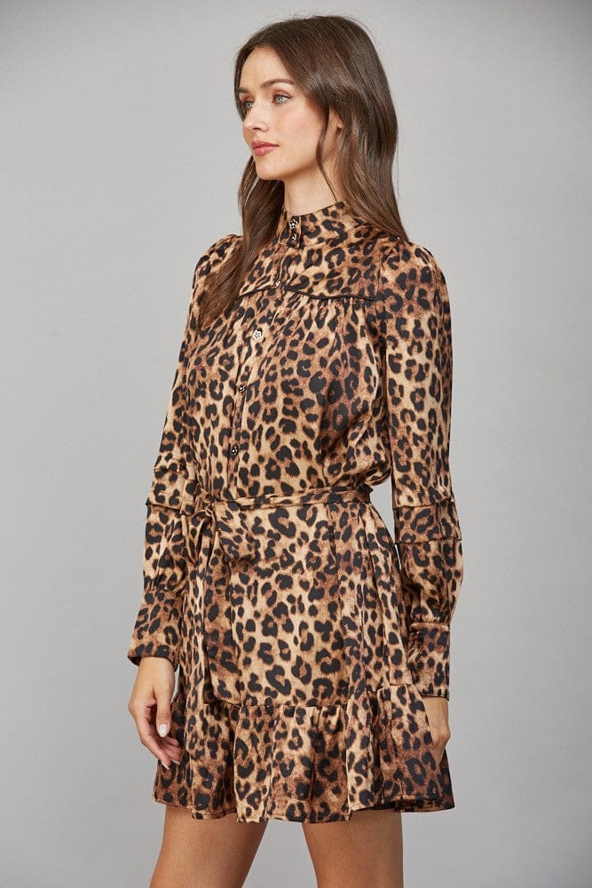 Fate Dress Celine Leopard Tie Waist Dress