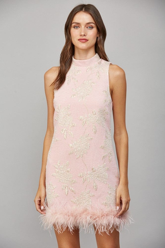 Fate Dress Dusty Rose Pink / S Lena Feather Sleeveless Dress