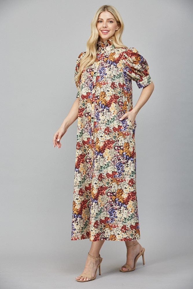 Elaina Floral Dress – Teal Poppy Elaina Floral Dress – Teal Poppy