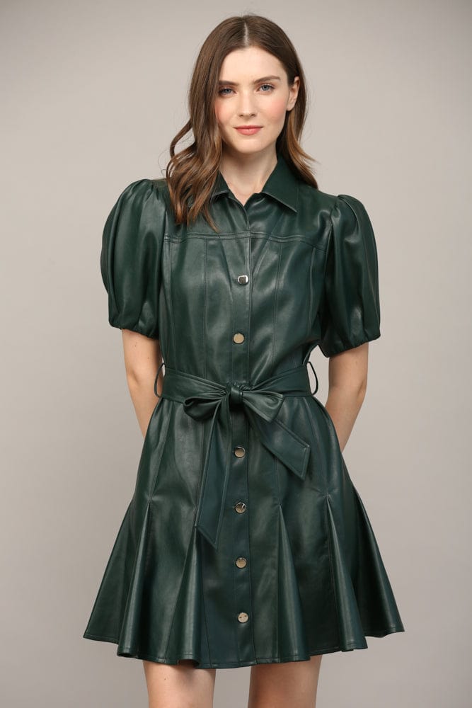 Fate Dress Hunter Green / S Kiara Waist Tie Flare Dress