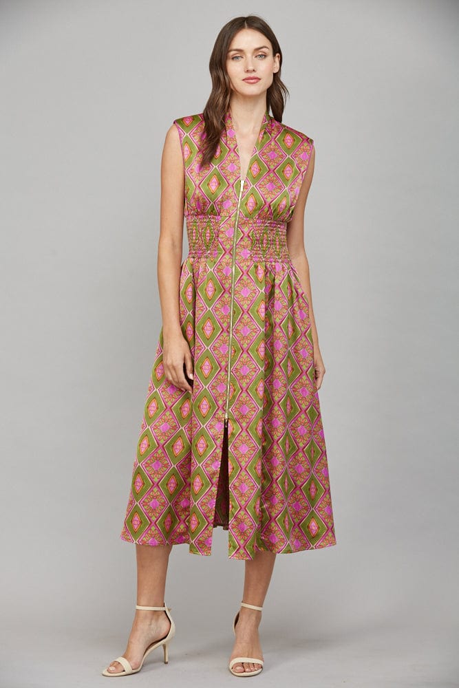 Fate Dress Olive Pink / S Kora Zip Front Dress