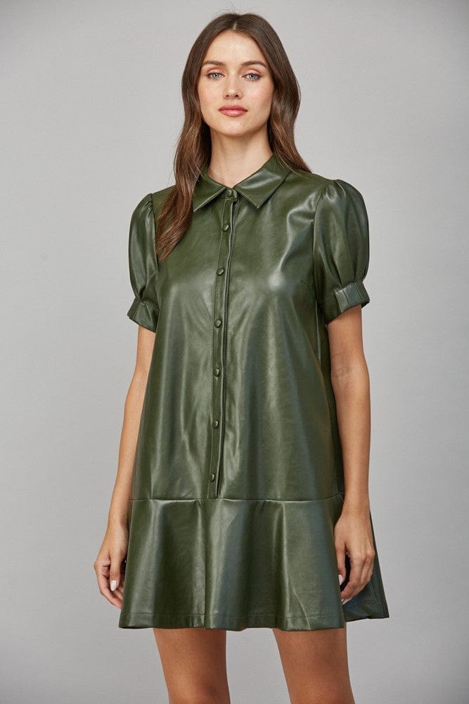 Fate Dress Olive / S Presley Button Front Dress