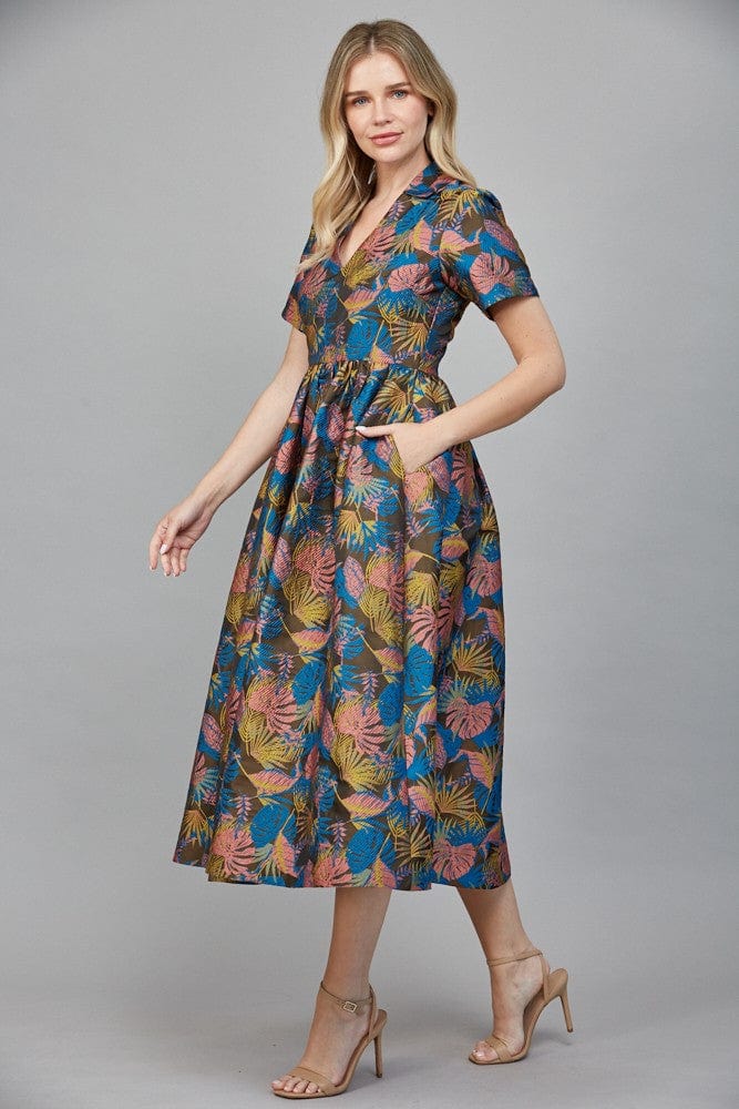 Fate Dress Rylee Jacquard Midi Dress