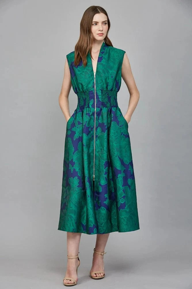 Fate Dress Sadie Floral Jacquard Front Zip Dress