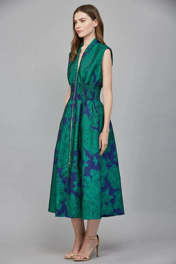 Fate Dress Sadie Floral Jacquard Front Zip Dress