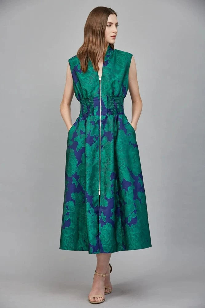 Fate Dress Sadie Floral Jacquard Front Zip Dress