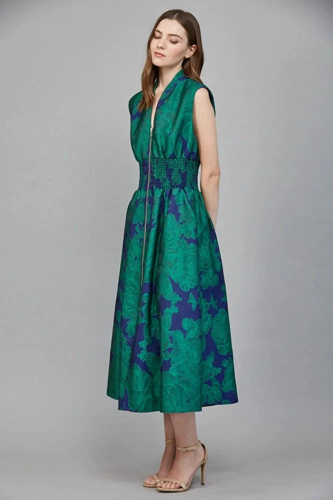 Fate Dress Sadie Floral Jacquard Front Zip Dress