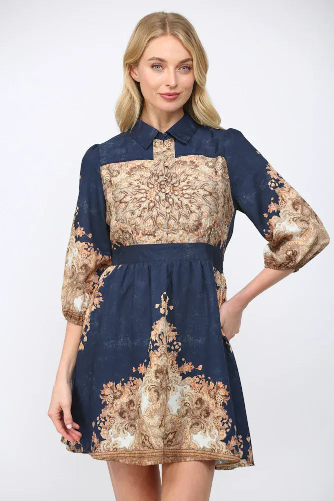 Fate Dress Zara Button Print Dress