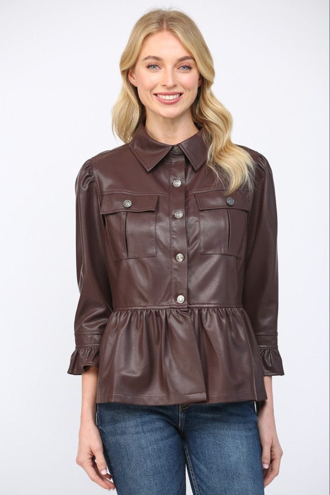 Parker Peplum Jacket - Teal Poppy