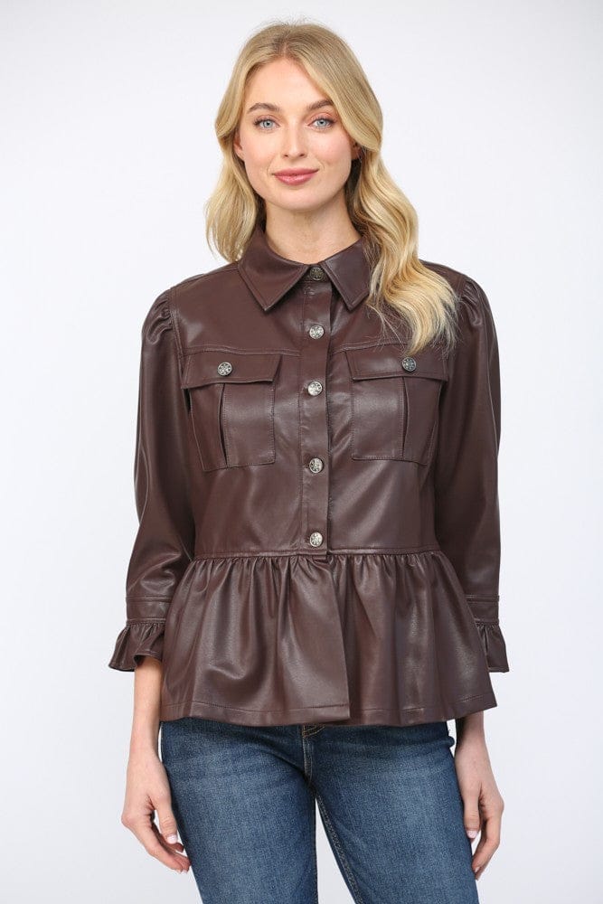 Parker Peplum Jacket - Teal Poppy