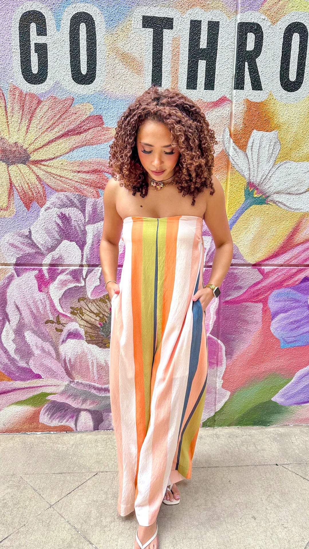 Fate Alison wide-leg jumpsuit featuring a relaxed fit, sleeveless design, and flowing fabric, perfect for stylish casual wear.