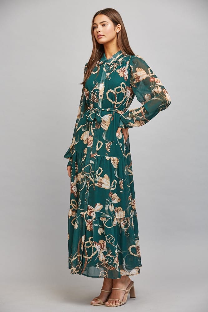 Fate Maxi Dress Colette Chiffon Waist Tie Dress