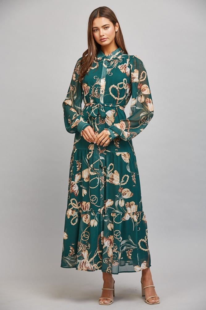 Fate Maxi Dress Colette Chiffon Waist Tie Dress