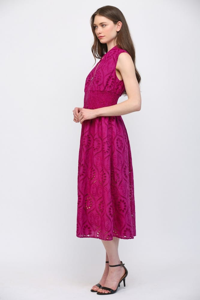Fate Midi Dress Laila Eyelet Lace Midi Dress