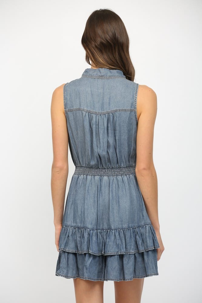 Fate Eva Tencel Mini Dress, lightweight and stylish with a fitted silhouette, casual daywear or evening dress.