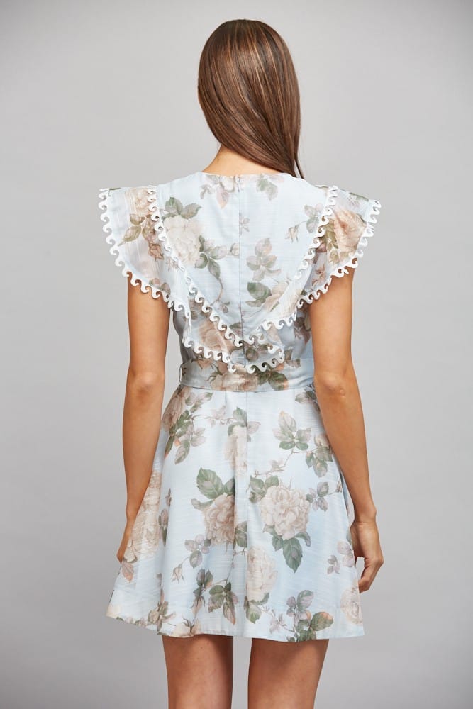 Fate Mini Dress Holly Wavy Lace Floral Dress