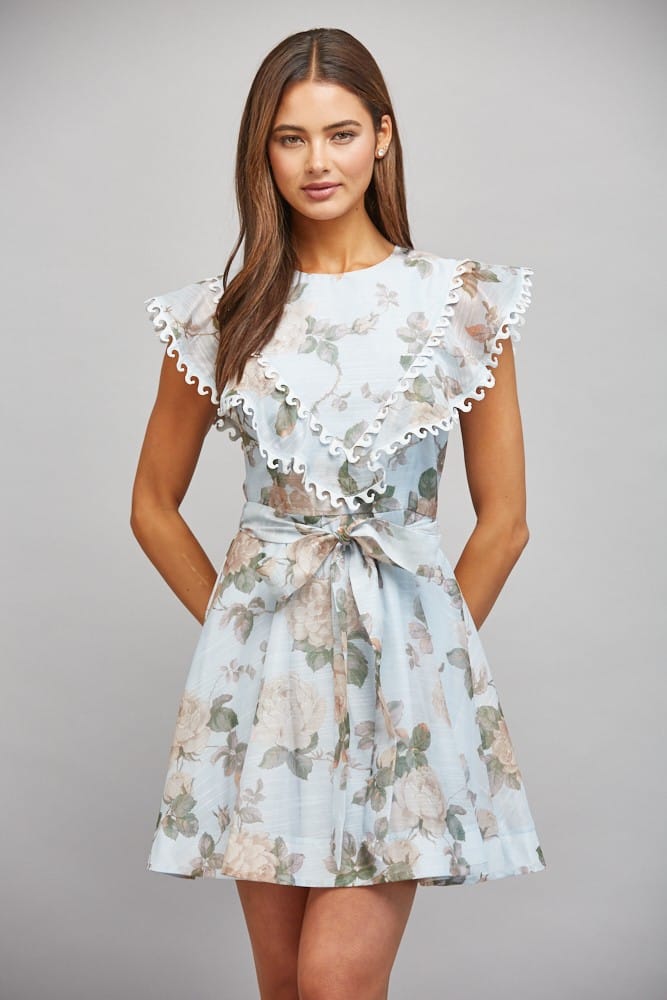 Fate Mini Dress Holly Wavy Lace Floral Dress